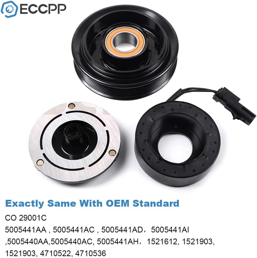 ECCPP A/C Compressor Clutch 2001-2007 for Chrysler Town & Country for Dodge Caravan for Dodge Grand Caravan 3.3L 3.8L AC Clutch