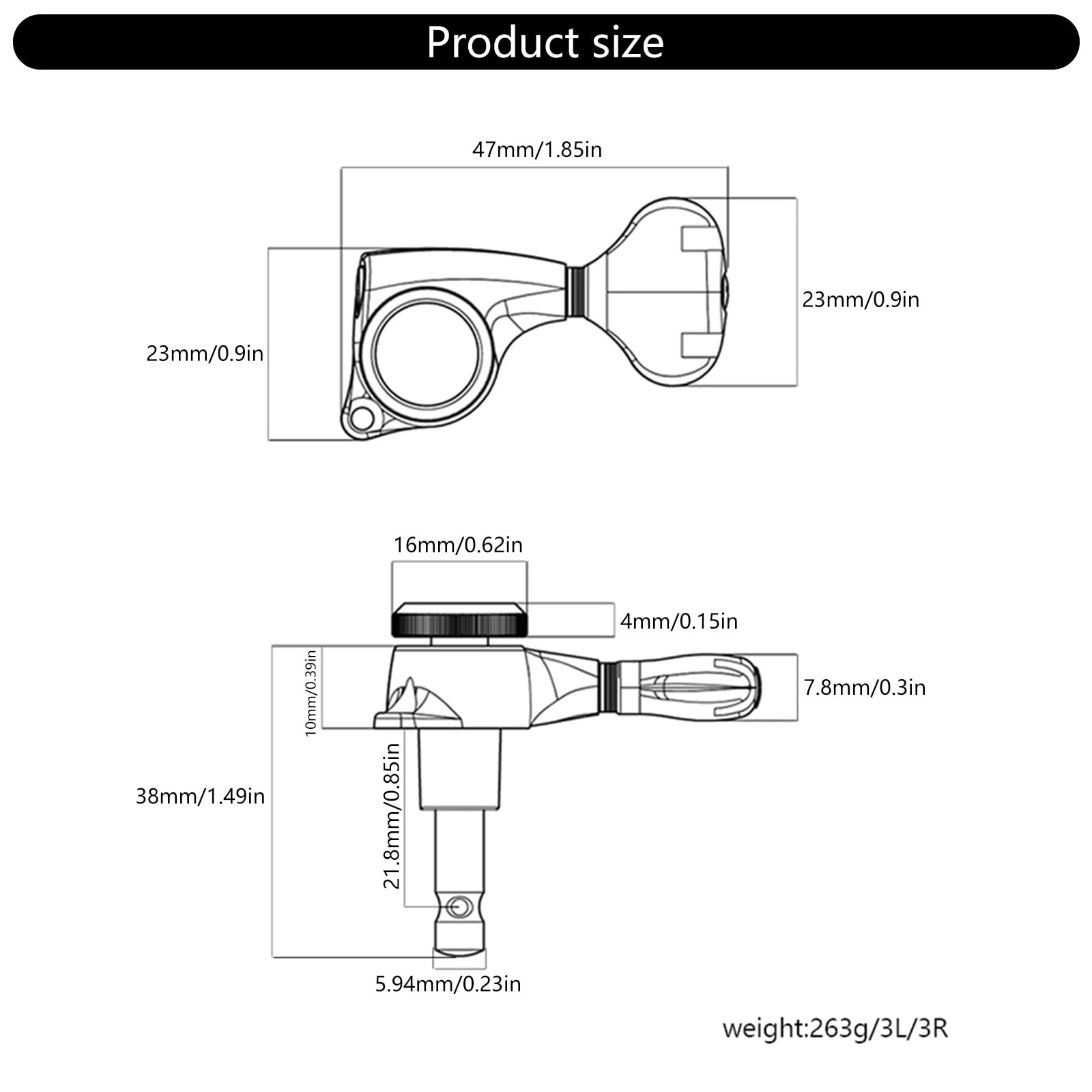Stimmwirbel für Gitarrensaiten, 3L3R, Metall Gitarren Mechaniken, Metall Mechaniken, Zubehör, Mechaniken Verriegelung, Stimmmaschinen, Stimmgerät Set