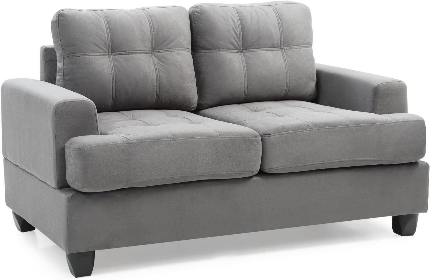 Glory Furniture Upholstered Love Seat, Grey Suede Home