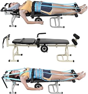 Benediction Life Multifunctional Cervical Spine Stretcher Traction Spine Cervical Massage Traction Bed Back Stretch Bench Body Stretching Device Bench for Relieving Body Aches and Pains