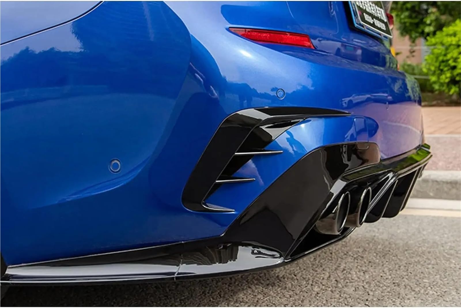 Spoiler tylnego zderzaka samochodu kompatybilny z BMW serii 3 G20 M-Sport 320e 330e 318i 320i 325i 330i 340i 2019-2022 Osłona otworu wentylacyjnego(Carbon look)