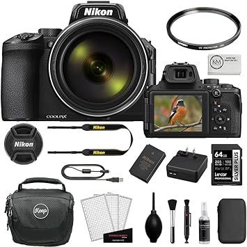 Nikon COOLPIX P950 Digital Camera Bundled with 64GB Memory Card + Camera Case + UV Filter + Microfiber Cleaning Cloth 5 Items
