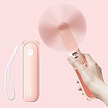JISULIFE Ventilatore portatile con Powerbank da 4500 mAh,autonomia massima di 46 ore,ventola tascabile alimentata a batteria,ventola personale pieghevole alimentata tramite USB,3 velocità-Rosa