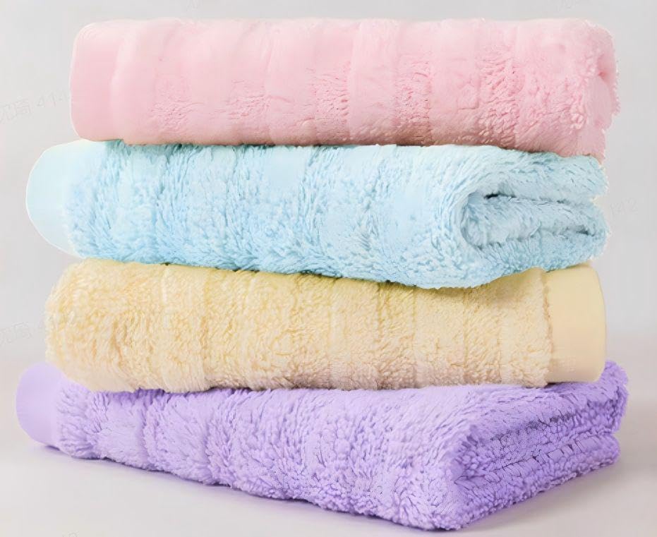 Vie TRIOMPHE Luxury Zero-Twist Cotton Hand Towels Set of 4, 34x80cm Ultra-Soft Long-Staple Cotton Face Towels