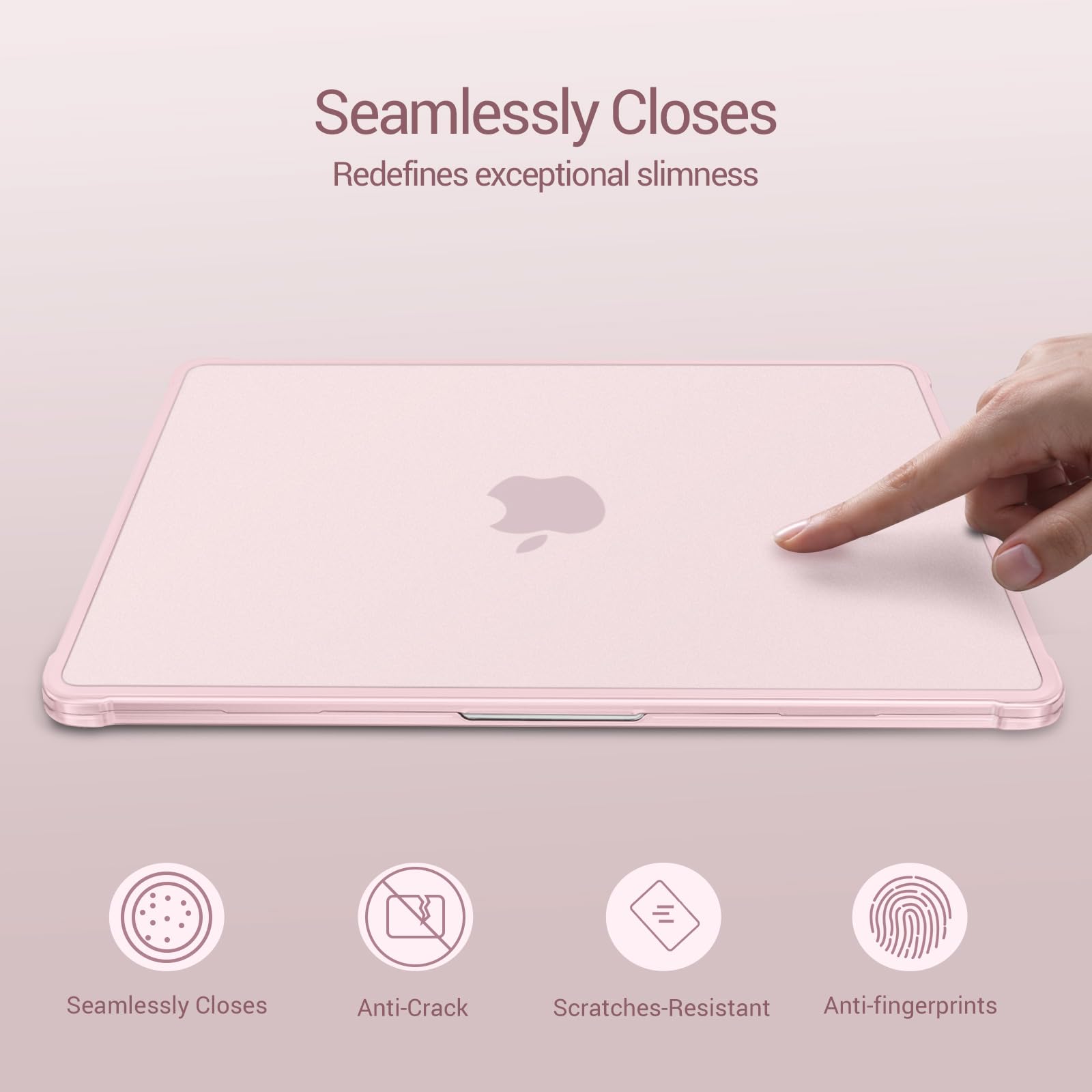 MOSISO Compatible with MacBook Air 13 inch Case M5 M4 M3 M2 2026-2022 A3449 A3240 A3113 A2681,Protective Hard Case&Keyboard Skin&Screen Film&Type C with TPU Bumper for MacBook Air 13.6, Pink — view 5