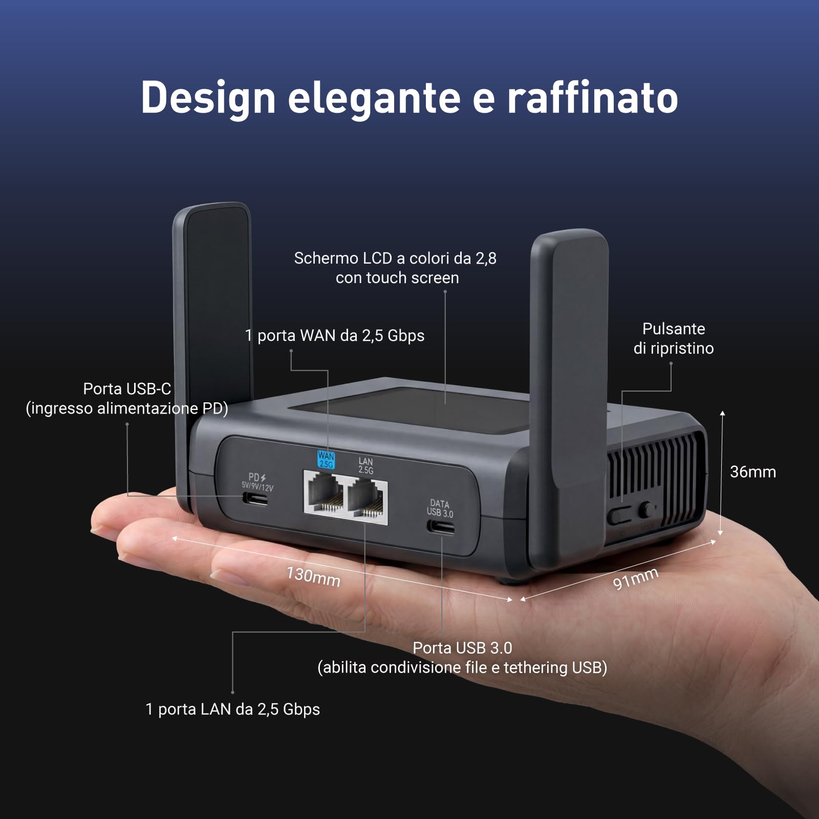 GL.iNet Slate 7 Pro (GL-BE10000) Router Wi-Fi 7 Viaggio 6GHz 2,5G OpenWrt | Wi-Fi 7 tri-band con 6GHz 5764Mbps, MLO mantiene stabili le videochiamate in hotel e aeroporti affollati