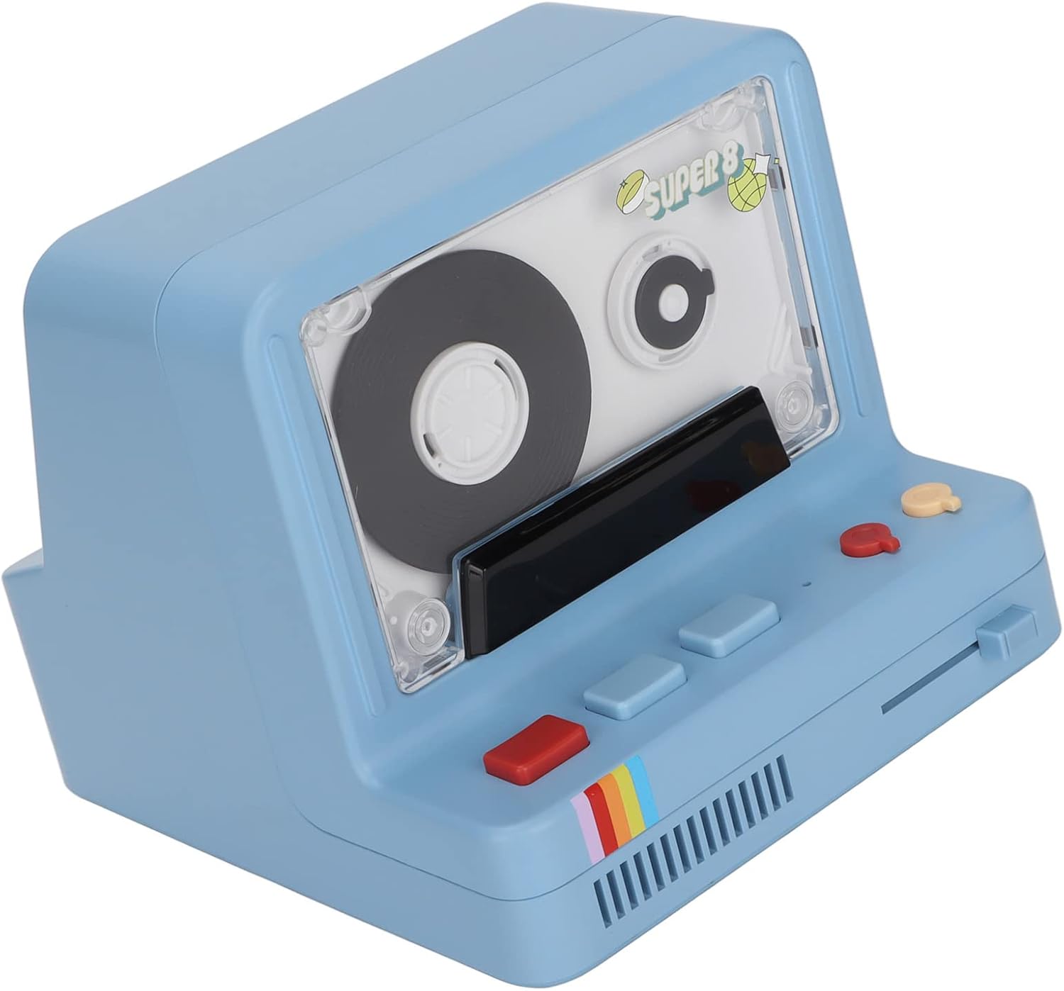 RiToEasysports Bluetooth Cassette Player, Retro Speaker with AUX and Memory Card Support, Builtin Battery for Home Use (Blue)