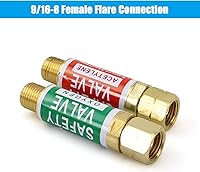 Vista 4 de Juego de Válvulas Antirretorno de VAPHY para Oxígeno y Acetileno, Regulador de Extremo con Rosca de 9/16-18, Tamaño B