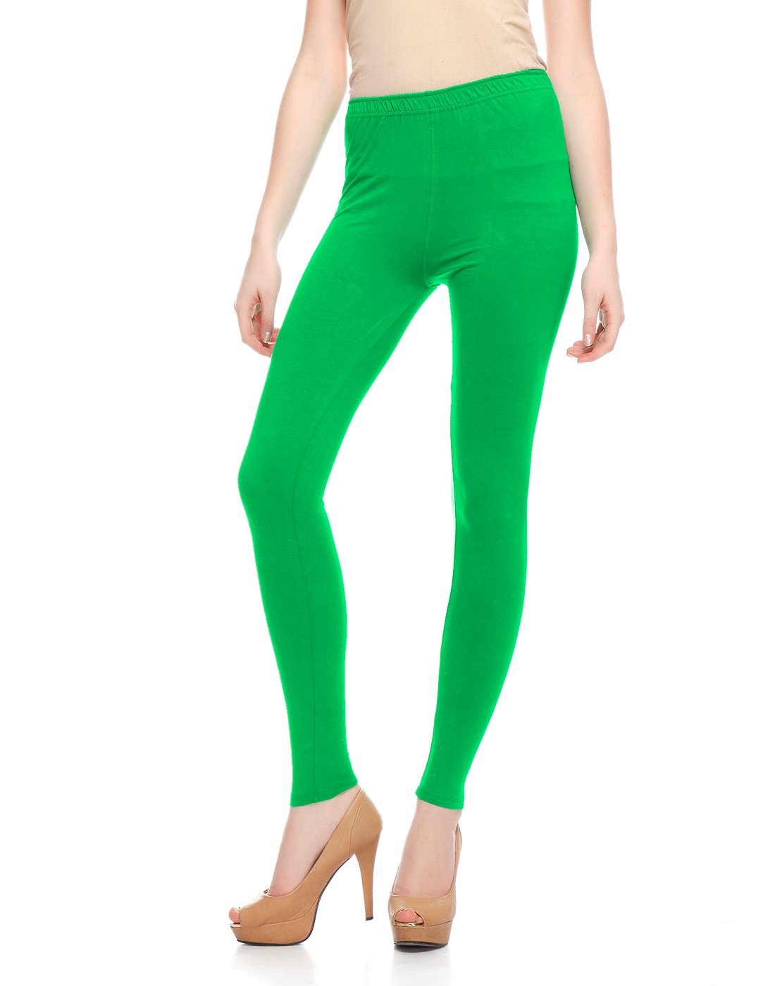 Sakhi SangWomen's Cotton Ankle Length Legging [AL0126_X-Large_Green]