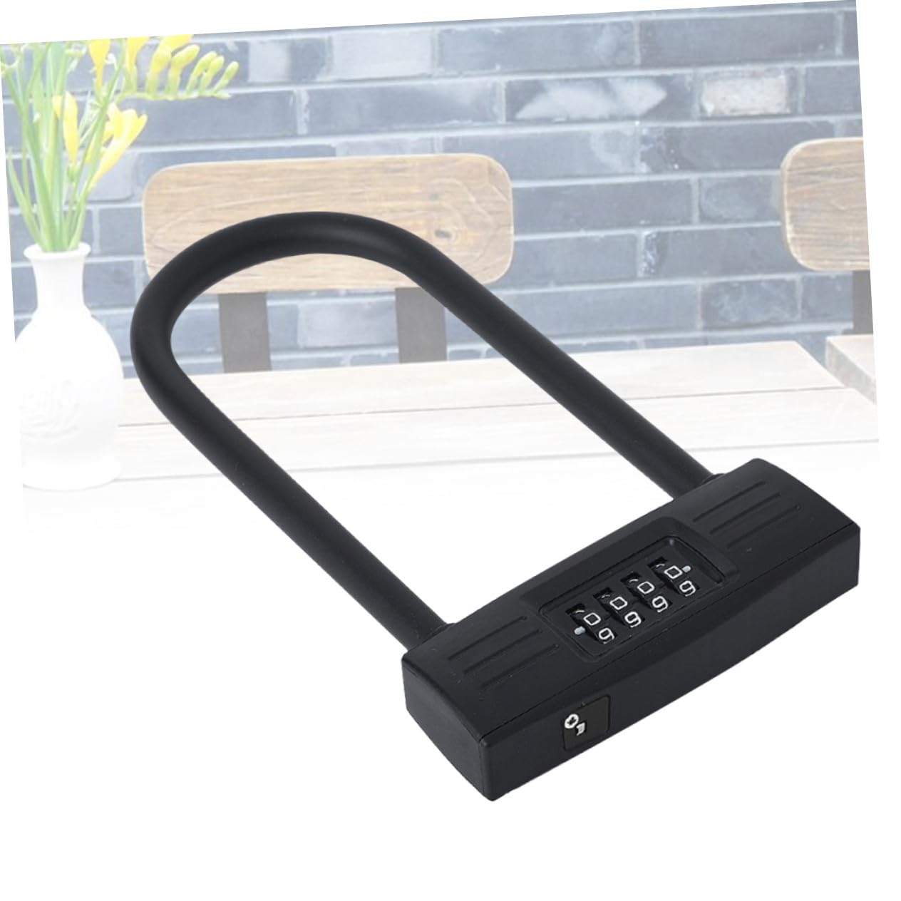 Cadenas Codé en U 4 Chiffres Noir en Alliage de Zinc