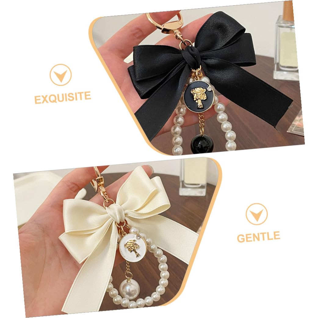 8stücke Elegant Damen Schlüsselanhänger Mit Großem Schleifenanhänger Und Kunstperlen Für Handtaschen Auto- Leicht Und Robust Idealer Begleiter Für Jeden Anlass