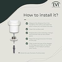 Vista 6 de Topes de puerta EVI Tope de puerta de acero inoxidable blanco - Cierre de tornillo - Protector de goma blanca - Tope de puerta de 0.79 x 0.99
