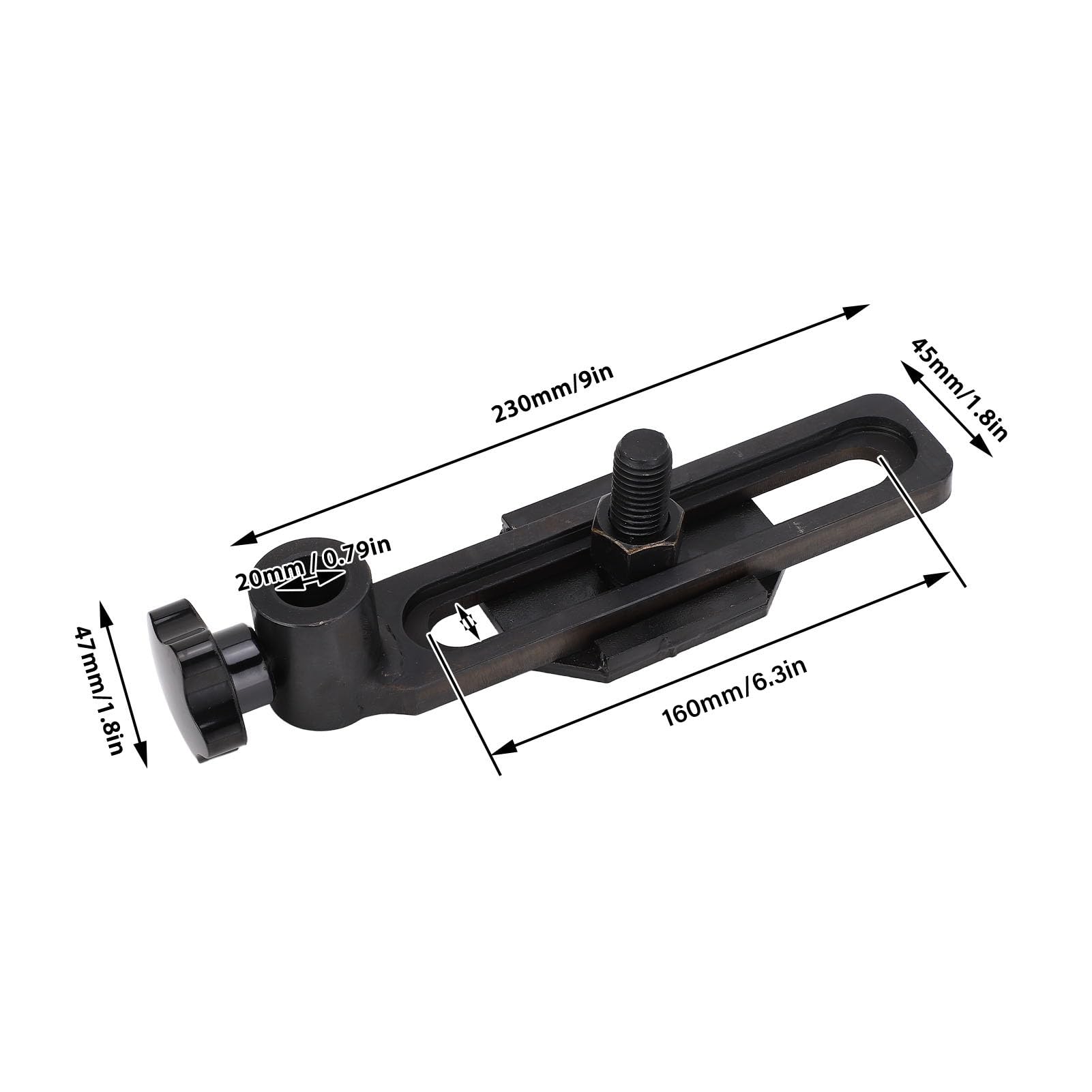 NDNCZDHC Lathe Tool Holder Base, 20mm Hole Diamete 230mm Length Woodworking Tool Rest Base for 4/5 inch Lathe Tool Post