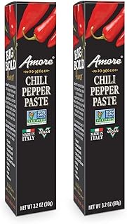Amore Vegan Chili Pepper Paste In A Tube (3.2oz) - Non GMO Certified and Made In Italy (2 Pack)