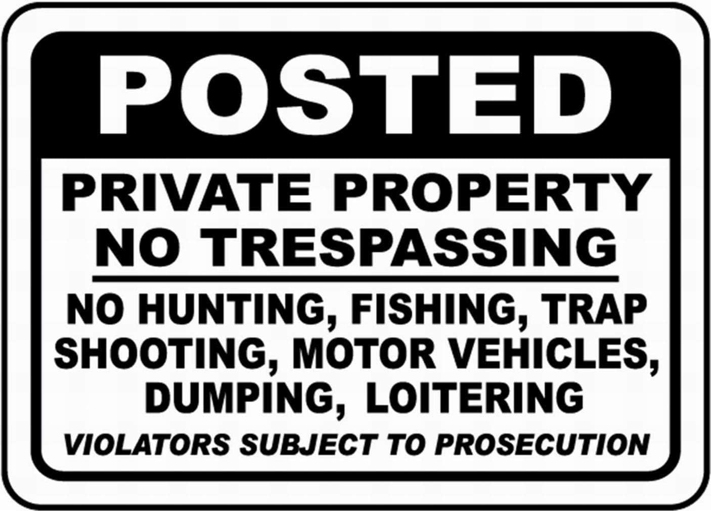 Posted Private Property Rust Free Aluminum Tin Sign - Safety Warning Decor with Pre-Drilled Holes for Home Driveway, Business Perimeter - 16x12 Inch​