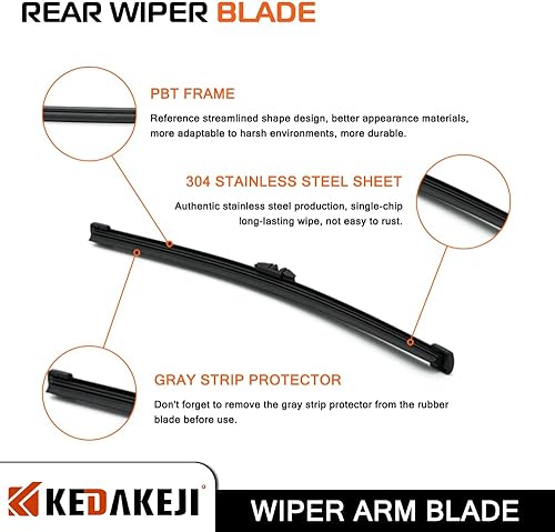 Miniatura 4 de KEDAKEJI Compatible con Ford Explorer 2011-2018, juego de limpiaparabrisas trasero estilo OEM BB5Z17526C