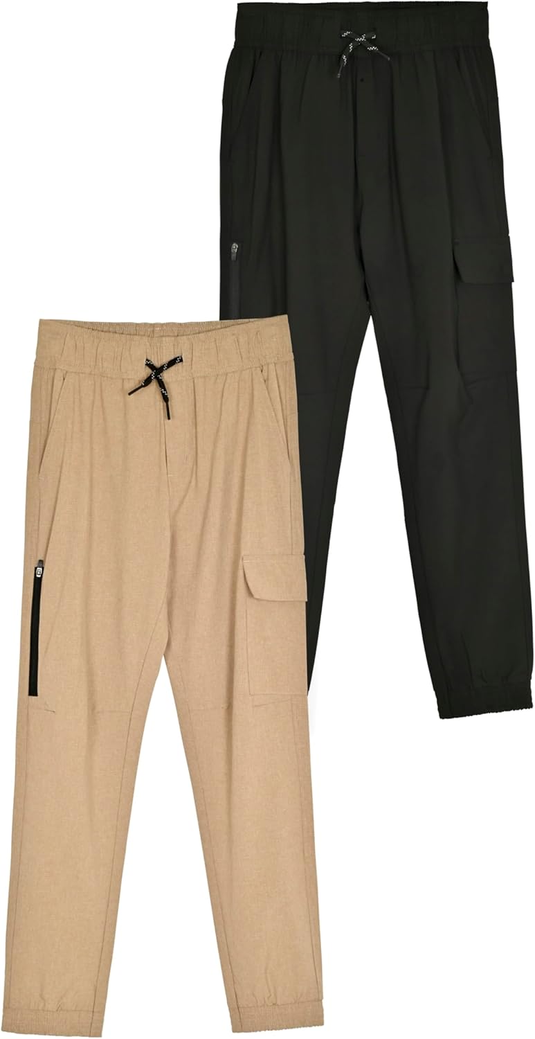 TONY HAWK Boys Jogger Pants 2 Pack Lightweight Hybrid Skateboard Pants for Boy