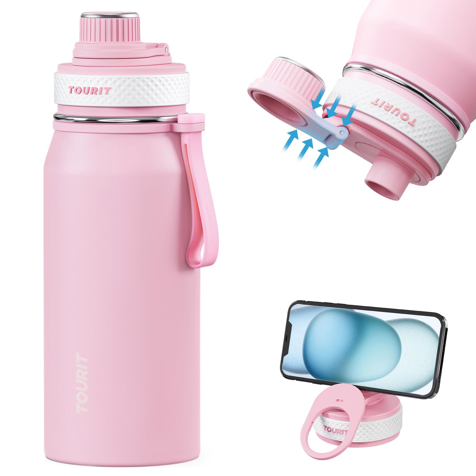 TOURIT 32oz Stainless Steel Wide Mouth Water Bottle