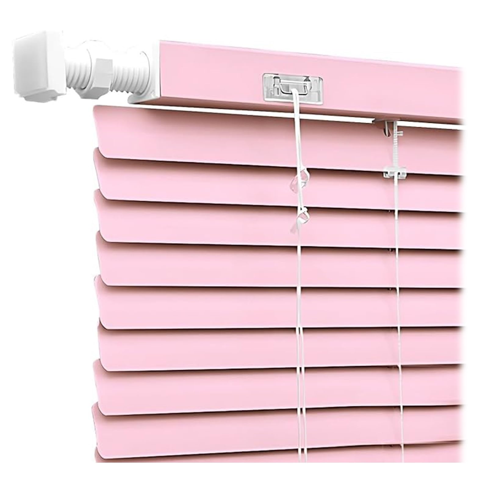 No Drill Cordless Aluminium Blinds 25mm Slat, Venetian Blinds for Windows, Bathroom Blinds, Kitchen Door Blinds, Waterproof Blackout Shutters 50 60 76 80 90cm Privacy(Pink)
