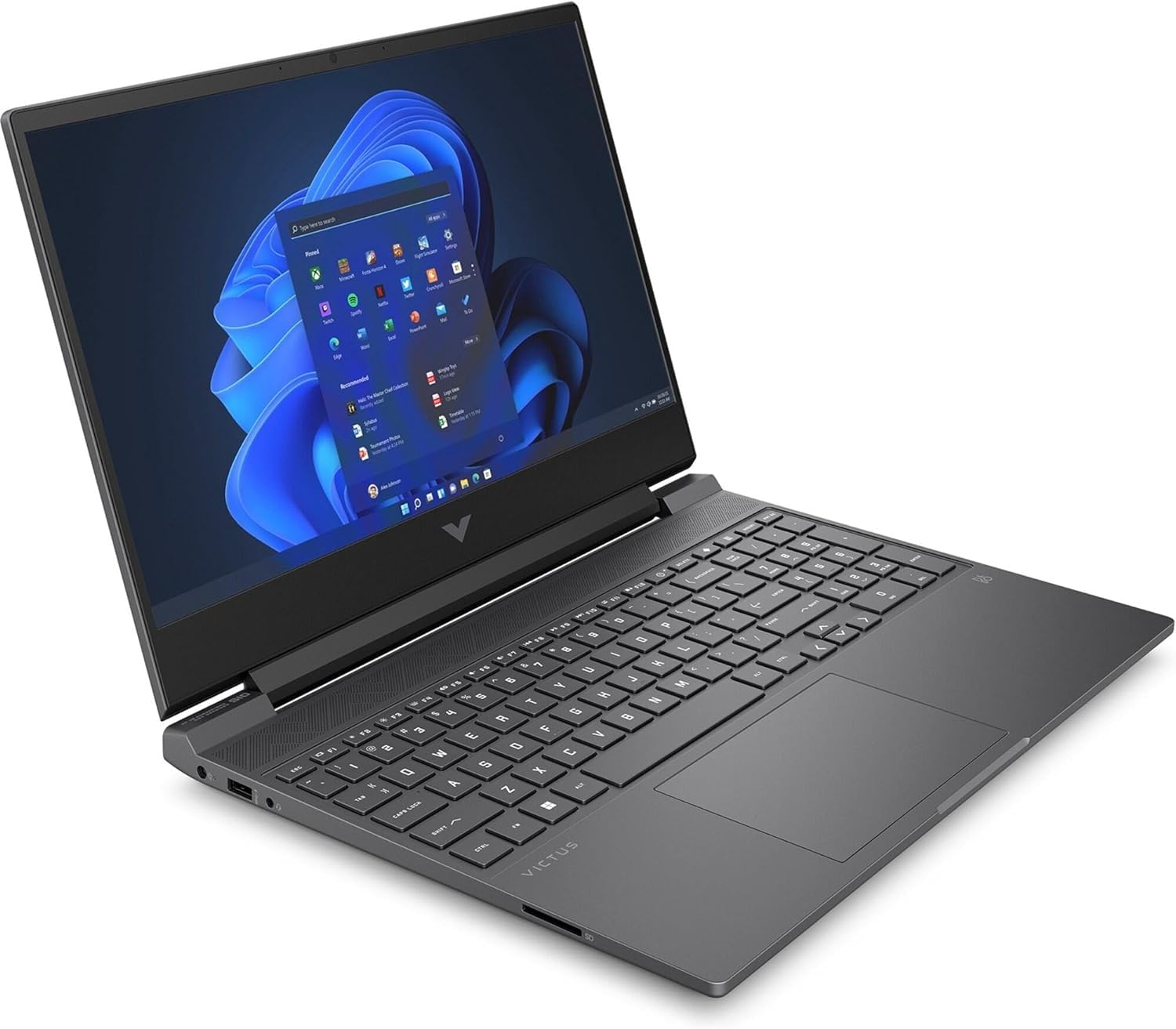 HP Victus 15-fa1007sl Notebook, Intel Core i5-12450H, RAM 16GB, 512GB SSD PCIe, Display 15.6" FHD IPS 144Hz, Nvidia RTX 4050 da 6GB, 3 Mesi di PC Game Pass inclusi, Windows 11, Grigio
