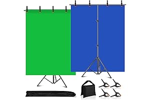 Professional Green Screen for Home Studio YouTube Photo and Video Shooting with Durable T-Stand