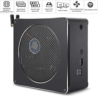 Mini PC, Mini Computador Host de Computador de 6 Núcleos para I7 8750H 16GB RAW 256GB SSD 100-240V, Computador de Mesa 4K HD Com Suporte Saída 4K de Banda Dupla (Plugue dos EUA)
