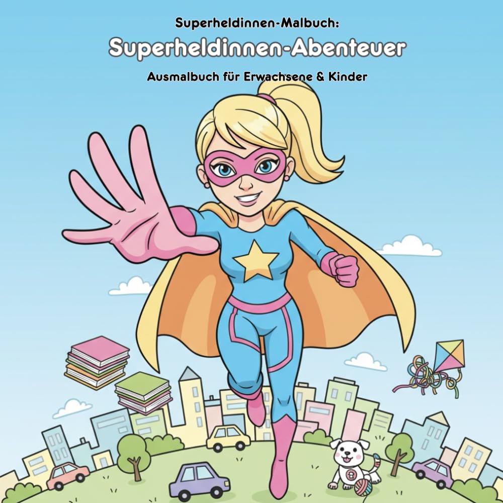 Superheldinnen-Abenteuer: Geschichte & Malbuch: Für Erwachsene & Kinder: 36 Ausmalbilder, 21.59 x 21.59 cm - Eine mutige Heldin mit Geheimnis