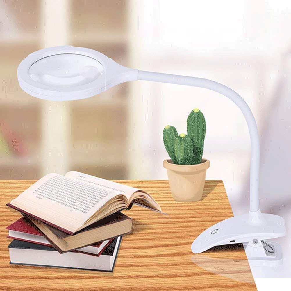 sfmzcm clamp desktop magnifying glass charging lamp elderly children repair beauty mobile phone table lamp lazy clip soft