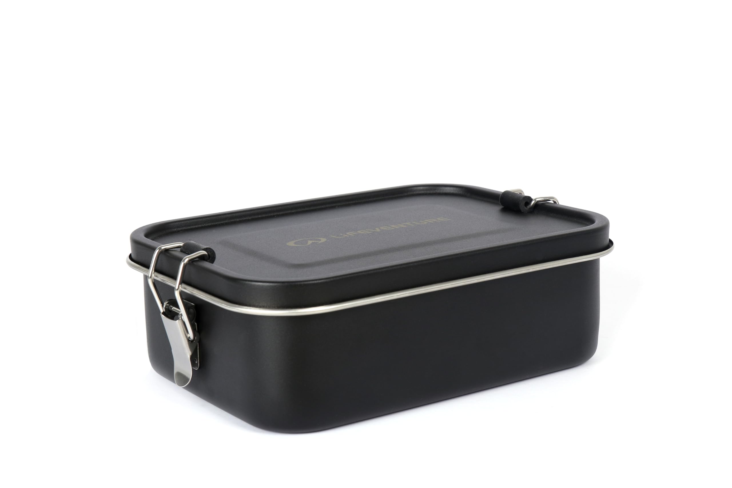 Lifeventure Black Stainless Steel Lunch Box; Mess Tin Container For Food,