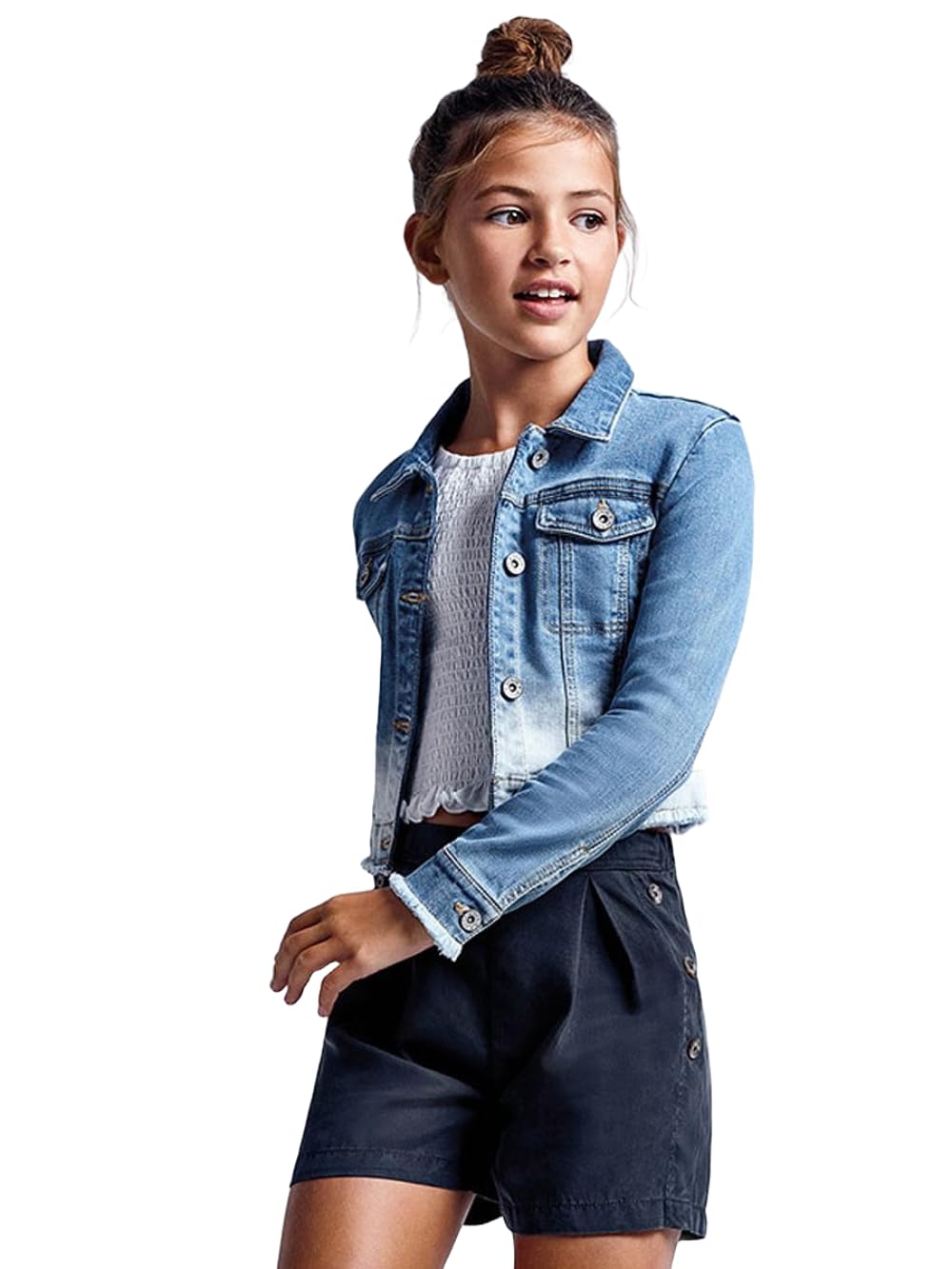 Generico Chaqueta vaquera para niñas y niñas, ideal para la temporada primavera-verano, disponible en varios colores vivos un look versátil y a la moda