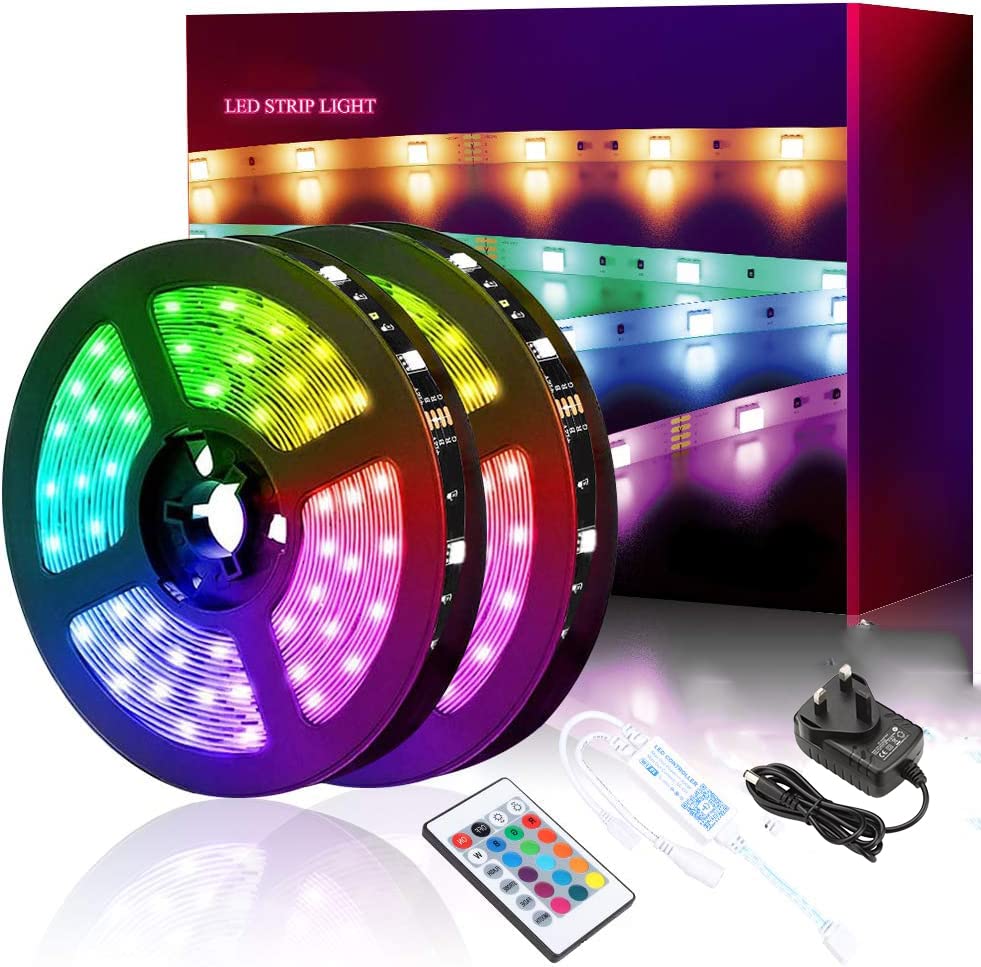 Inwa LED Strip Lights - 10M Dimmable RGB LED Light Strip with Remote Control, 16 Colors and 4 Lighting Modes, DIY LED Tape Light for Home Decoration, TV, Bedroom, Party, Bar and Outdoor Use