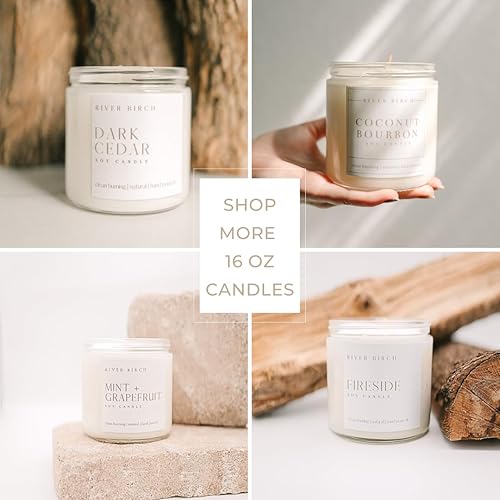 Miniatura 5 de River Birch Candles - Vela perfumada de menta y pomelo, velas de soja de primera calidad, totalmente naturales, no tóxicas, 16 onzas, 90 horas de