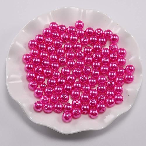 Miniatura 6 de AGCFABS 468100.472in con agujero ABS imitación perlas de plástico acrílico redondo espaciador para hacer joyas, suministros de búsqueda de 21