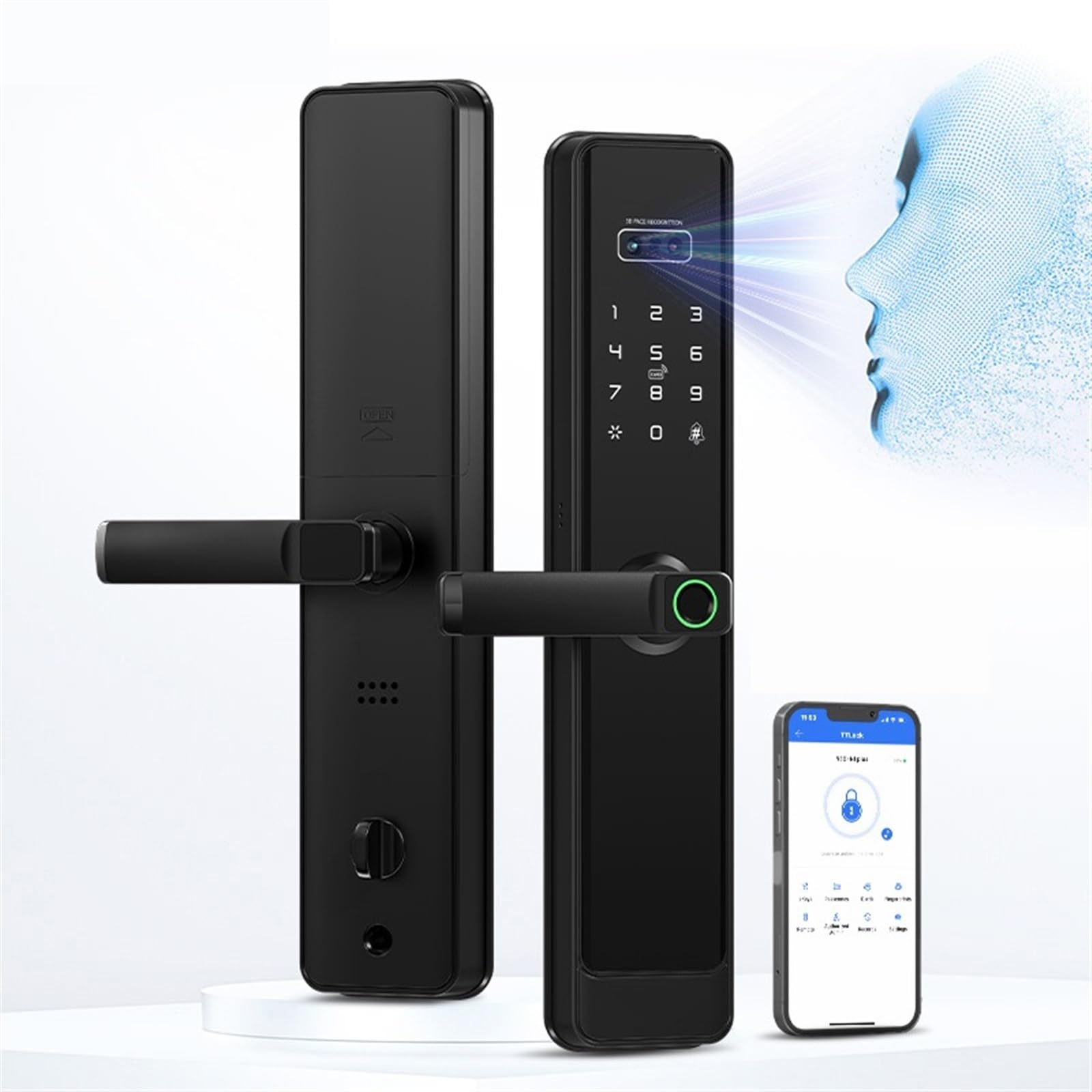 Caméra De Porte Numérique À Reconnaissance E 3D, Empreinte Digitale, Serrure Électronique Intelligente For La Maison Bureau Commercial(N1 plus 6068)