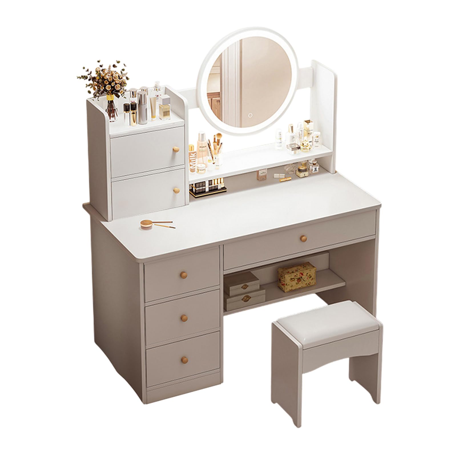 Amazon｜2024 ファッション 寝室 ドレッシングテーブル 3色調節可能
