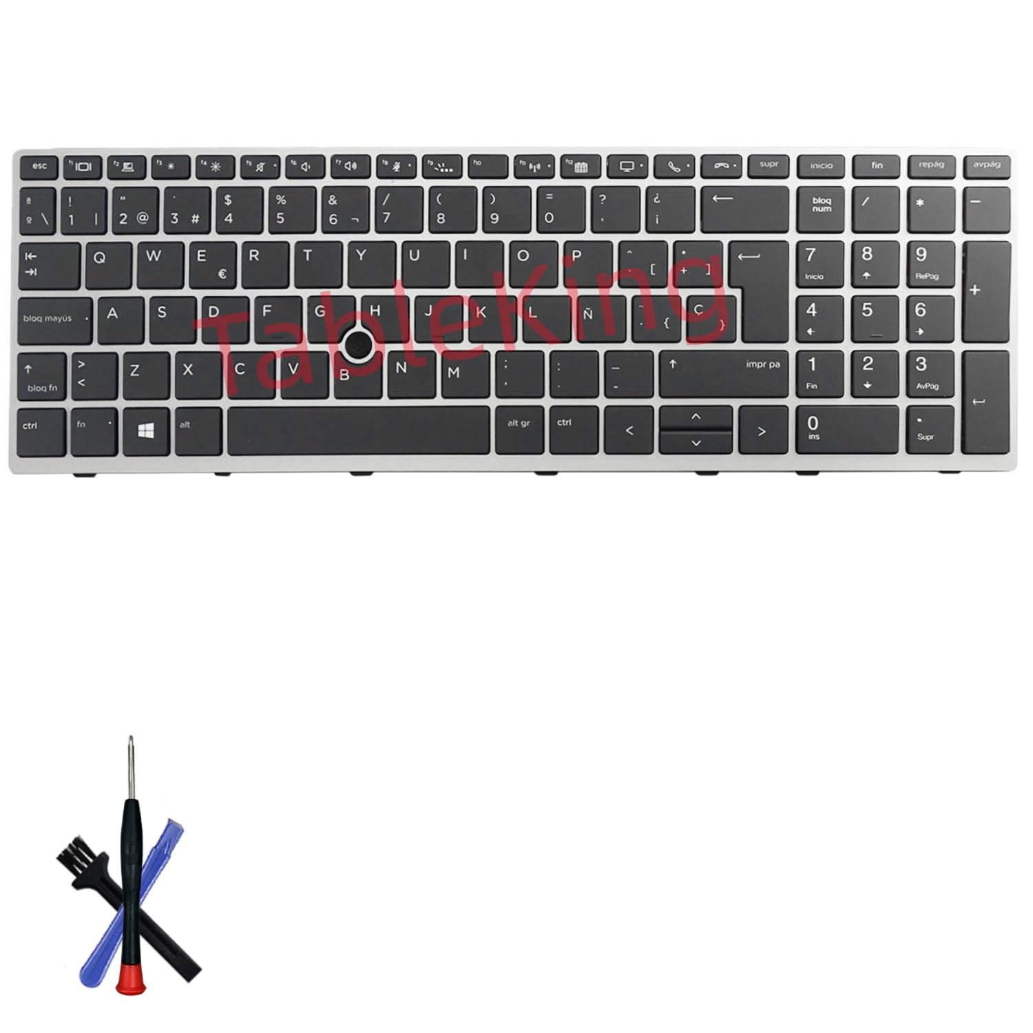 Teclado Plateado de Repuesto con retroiluminación para HP EliteBook 850 G5 850 G6 855 G5 750 G5 755 G5 ZBook 15u G5 ZBook 15u G6 (España)