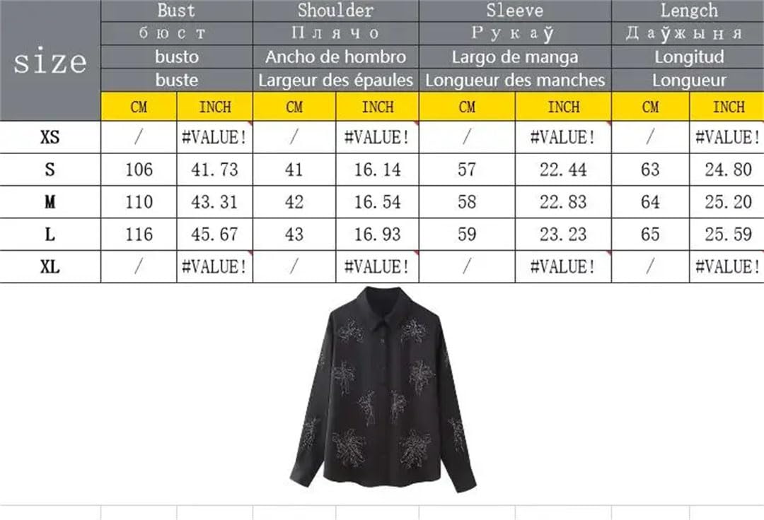 Ensemble de pantalons longs brodés pour femmes, ensemble chemise à manches longues à simple boutonnage, Only-shirt, S