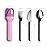 ZOKU Pocket Utensil Set, Purple - Stainless Steel Fork, Knife, and Spoon Nest in Case - Portable Design for Travel, School, Work, Picnics, Camping and Outdoor Home Use