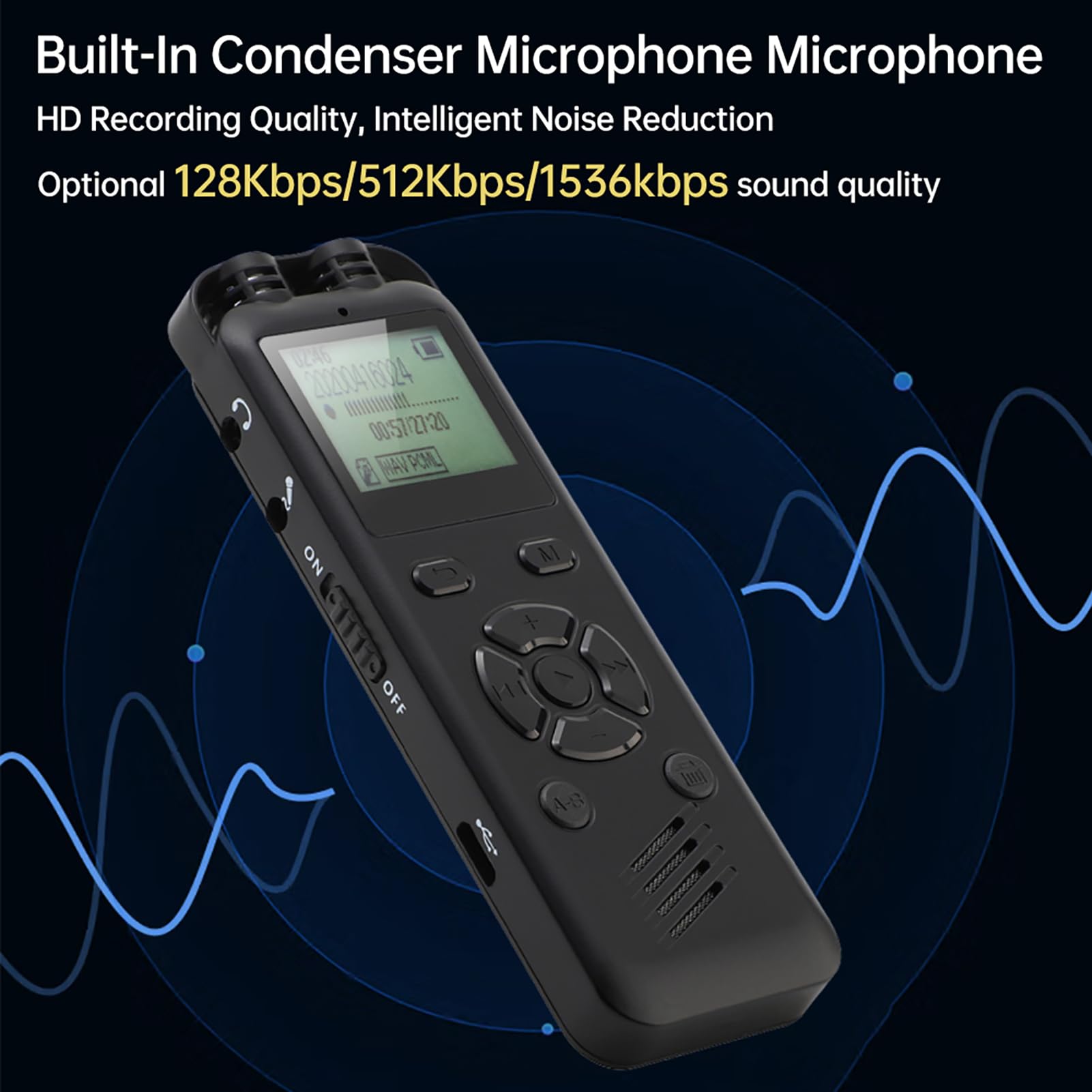 Voice Recorder, Recorder met 20 Uur Continu Opnemen 8 GB voor Heldere