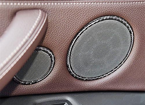 Carbon Fiber Interior Car Door Speaker Frame Trim Cover 6pcs for BMW X5 X6 F15 F16 2014-2018