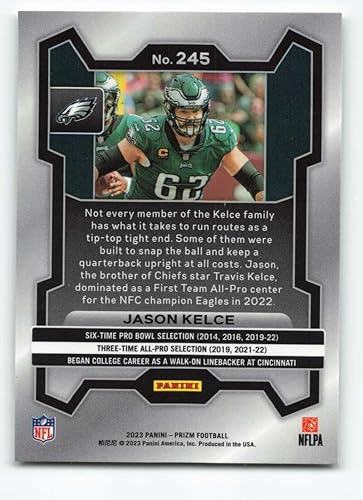 Miniatura 2 de 2023 PANINI PRIZM #245 JASON KELCE PHILADELPHIA EAGLES FOOTBALL OFFICIAL TRADING CARD OF NFL