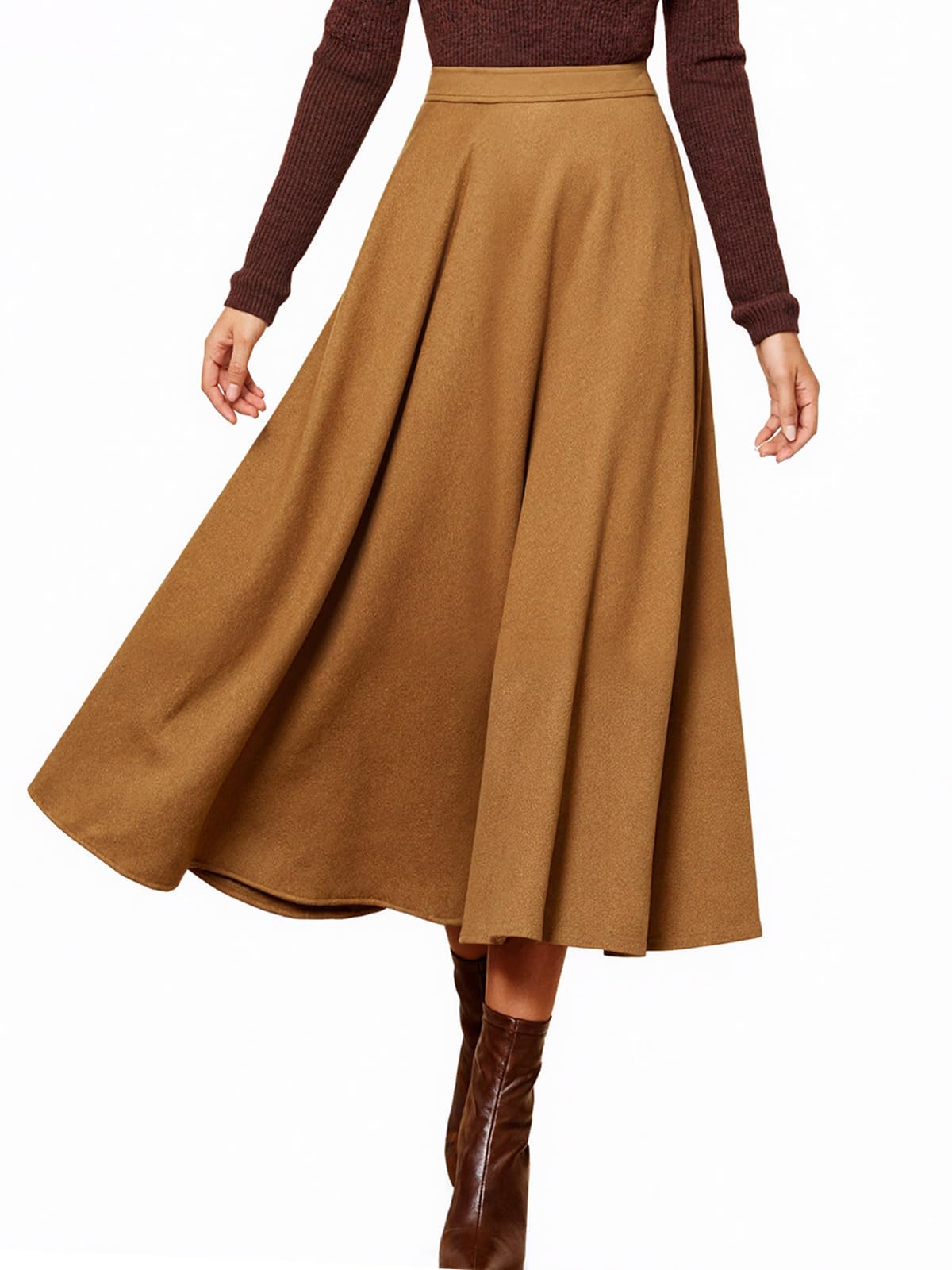 CUPSHE Damen Rock Herbst Wildlederoptik A-Linie High Waist mit Taschen