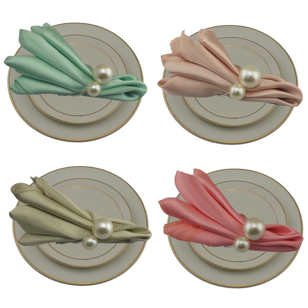 Servilletas de satén para la Mesa, Servilletas De Cena Satén Ester Multicolor 50x50cm 12 Piezas