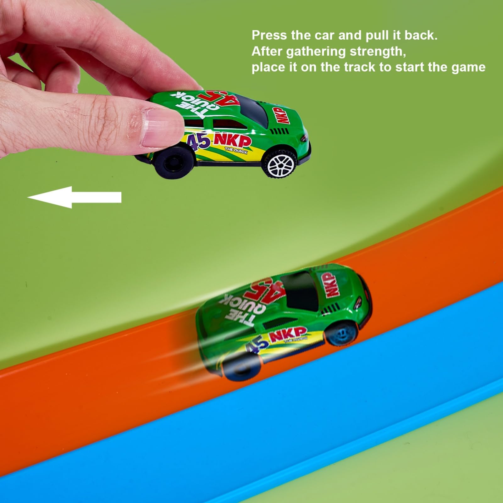 Circuit de Voiture Flexible 6M avec Ventouses & 4 Voitures à Ressort | Piste Double Couleur Bleu & Orange | Piste Portable pour Enfants 3–8 Ans | Jouet Cadeau Course