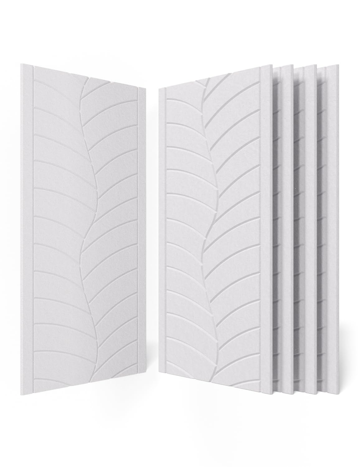 Kuchoow Grandi Pannelli Acustici Autoadesivi Fonoassorbenti da Parete, 4 pezzi, 120 x 60 x 0,9 cm, per ufficio, studio, trattamento acustico, decorazione da parete, bianco