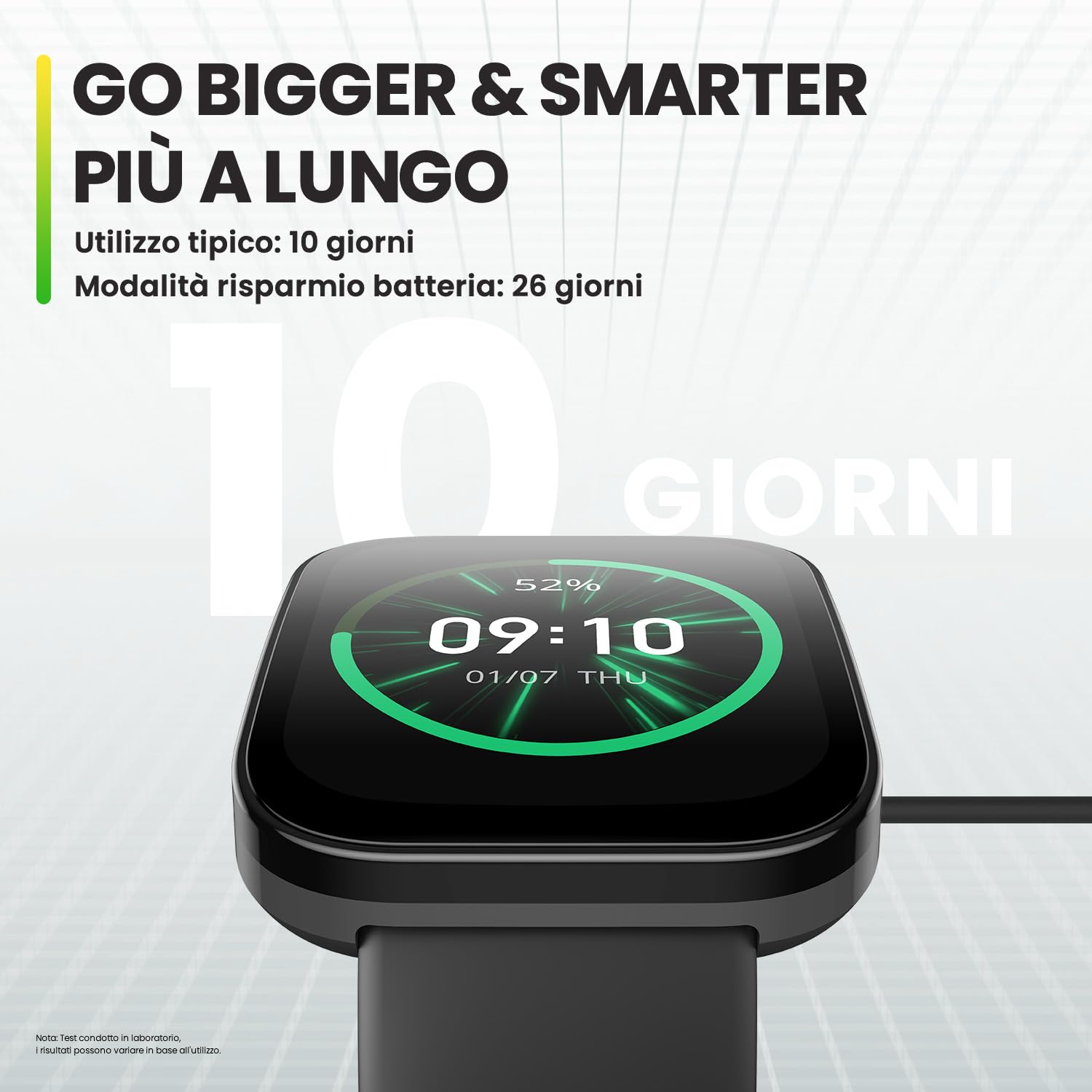 Amazfit Bip 5, 46 mm, Smartwatch, Schermo grande, chiamate Bluetooth, Alexa, GPS, durata della batteria di 10 giorni, fitness tracker con frequenza cardiaca, monitoraggio dell'ossigeno nel sangue