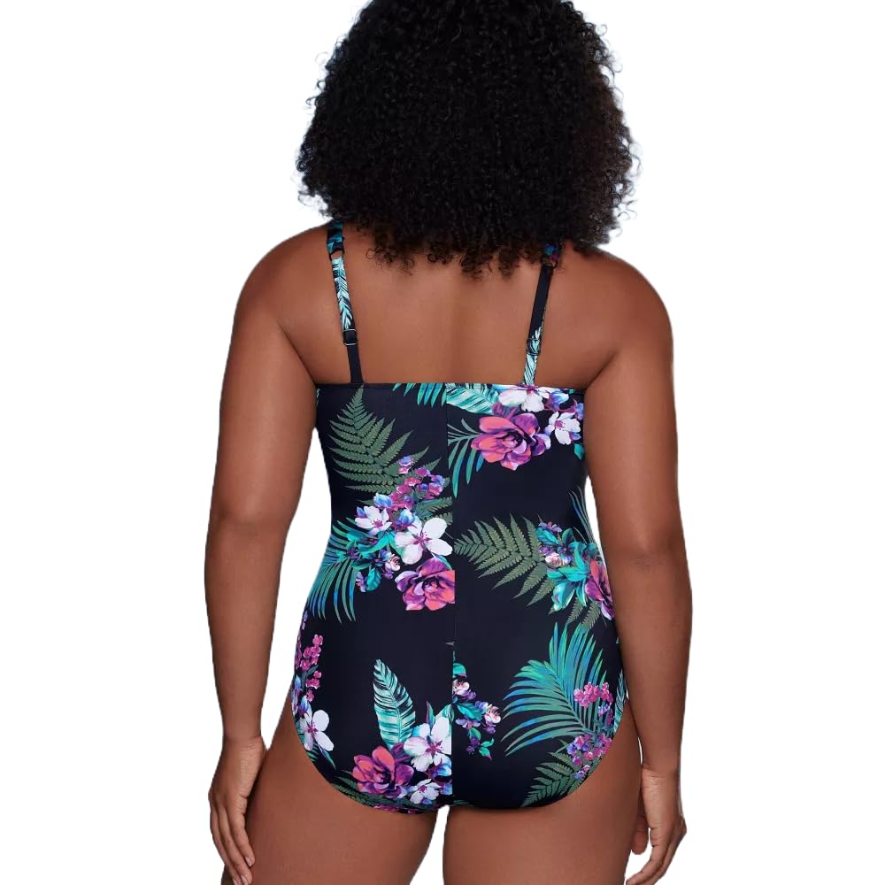Aqua Green Women's One Piece Swimsuit Swimwear Waist Over the Shoulder - Picture 30 of 30