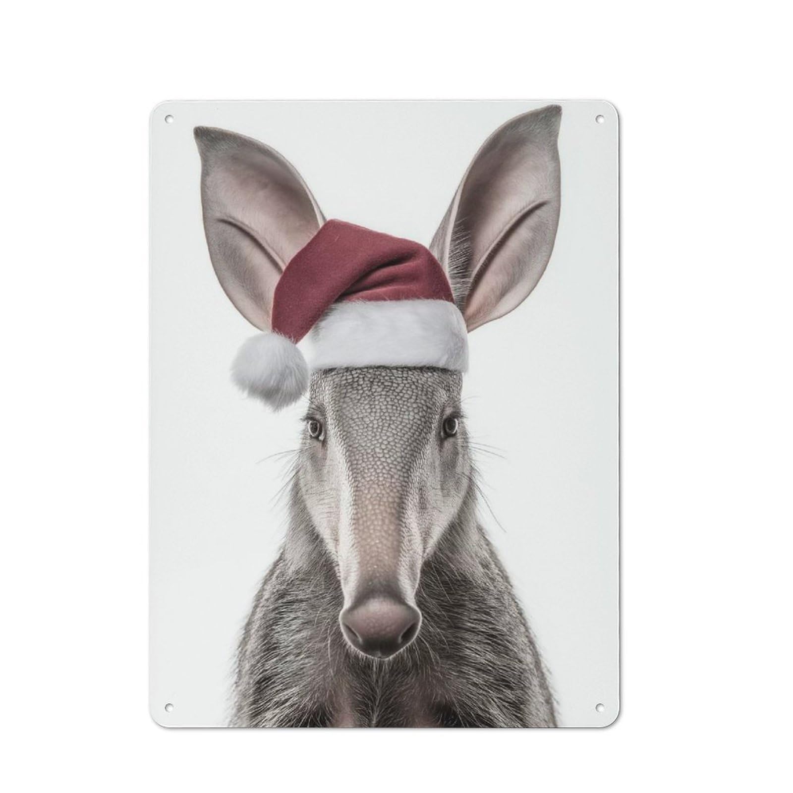 Junmoney Aardvark Christmas Portrait Vintage Vintage Metal Sign 40X30cm Featuring Room Wall Plaque For Flat, Dorm Room, Lounge Or Cafe