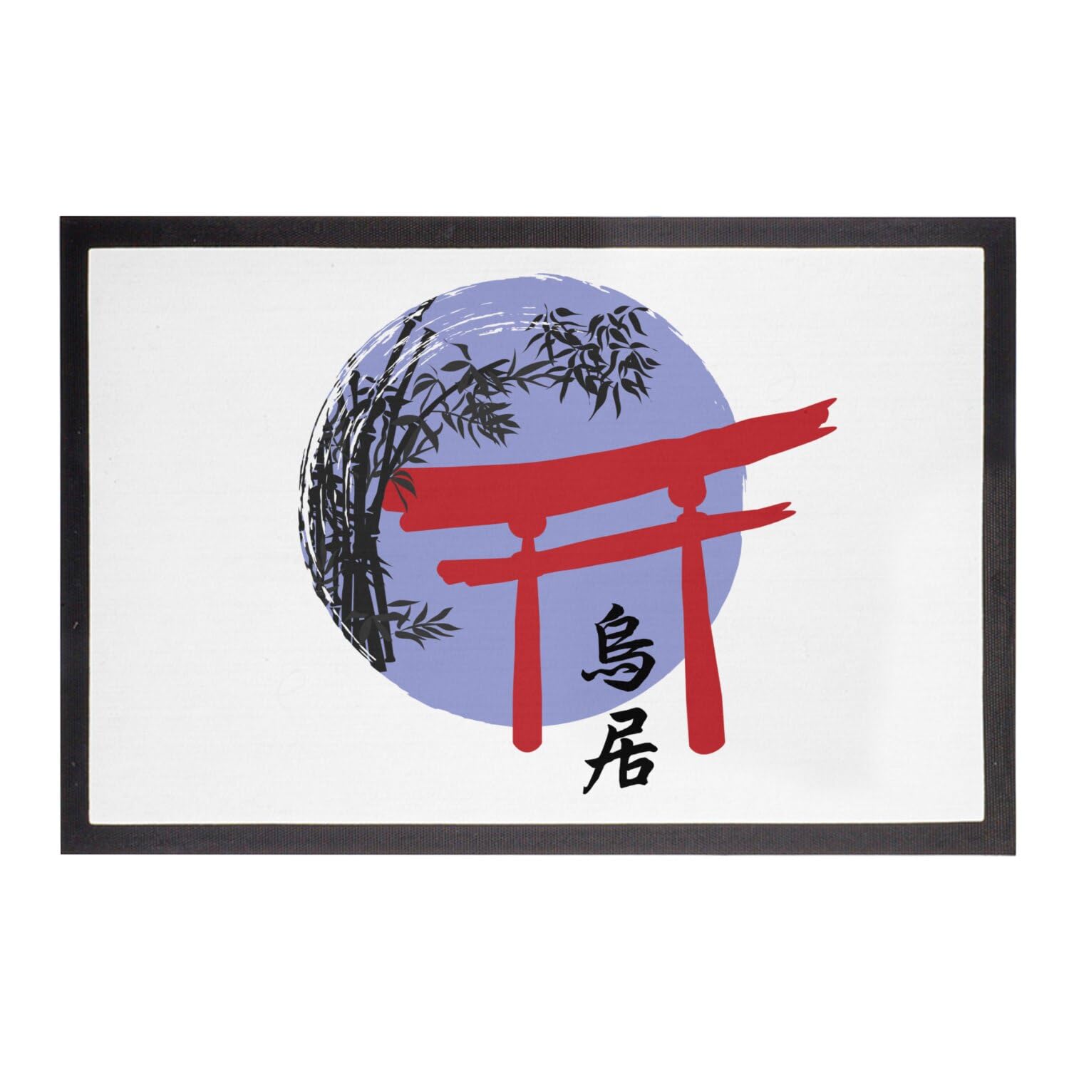 Paillasson Blanc Asie Japon Portail Torii Tapis d'Entrée Culture Bouddhisme 60x40
