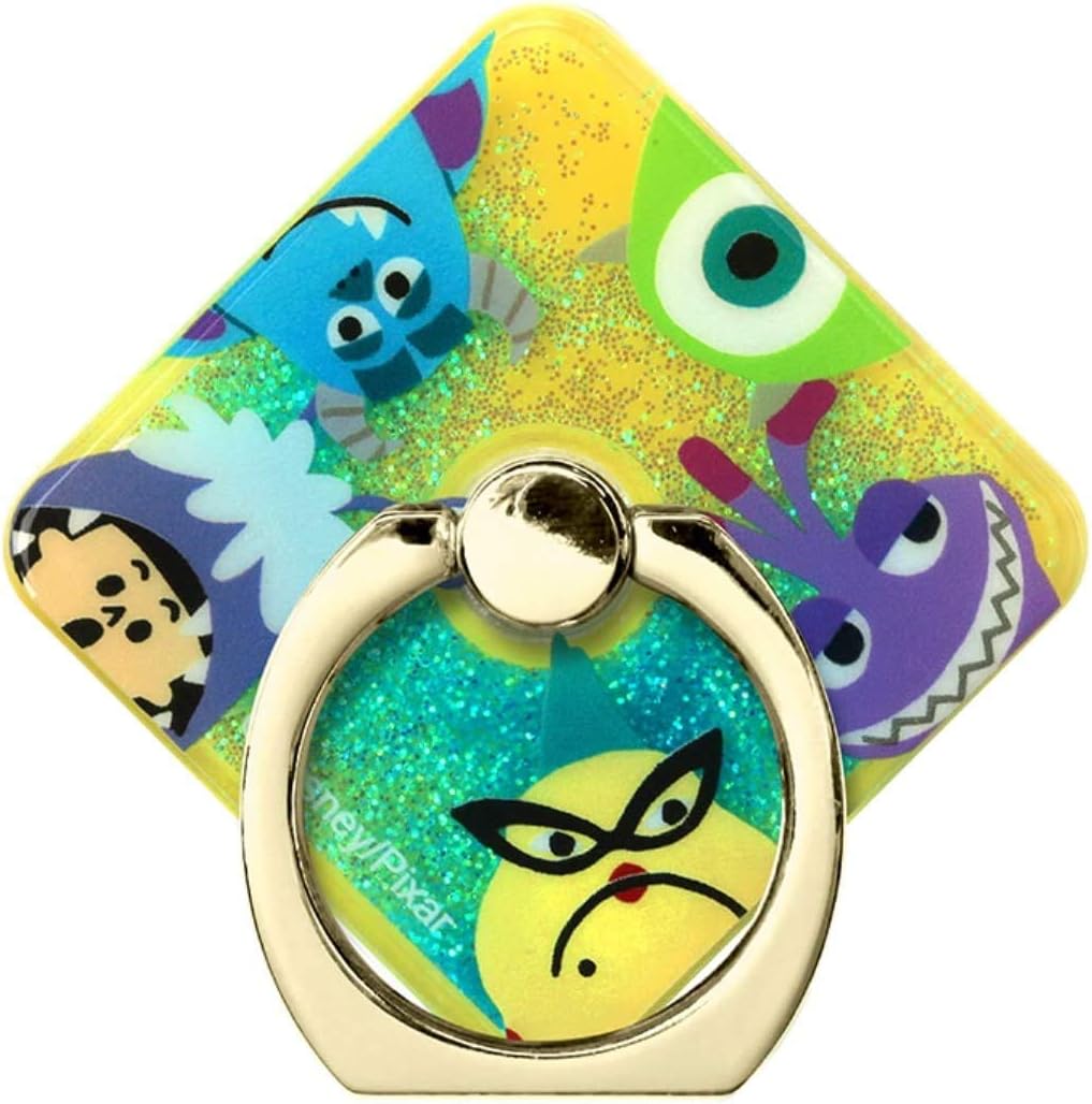 Amazon カラー モンスターズ インク 多機種対応 ディズニー ピクサー スマホ リング 落下防止 リングホルダー リングストラップ スタンド スマホホルダー スマホリング グリッター キラキラ リキッド グッズ エイリアン モンスターズインク ホルダー